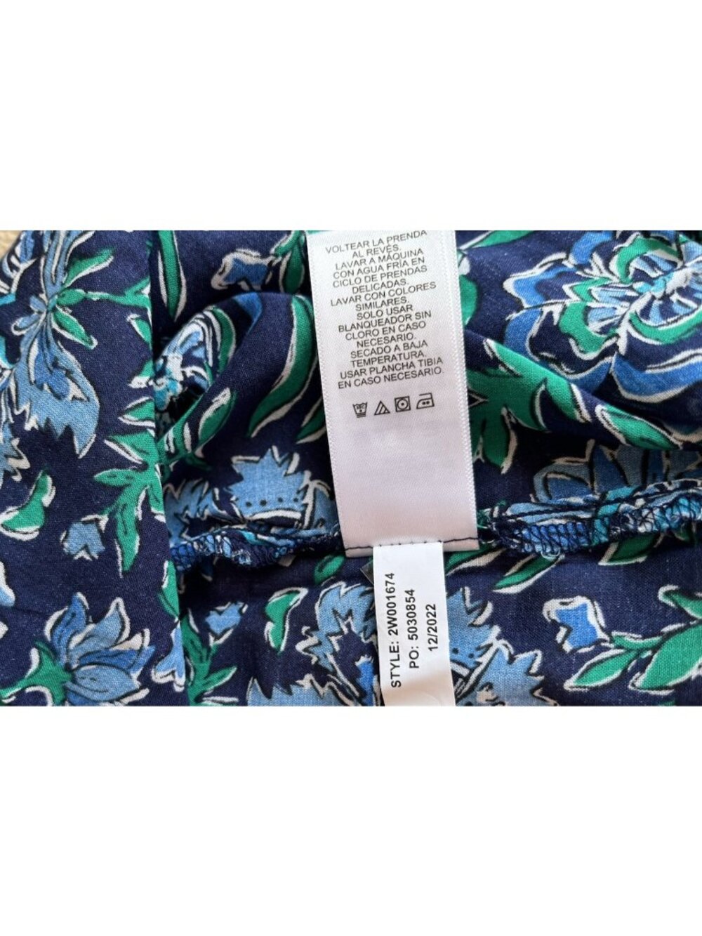 Vineyard Vines Floral Pleated Top Blue Green 3X NWT Boho - Picture 4 of 16
